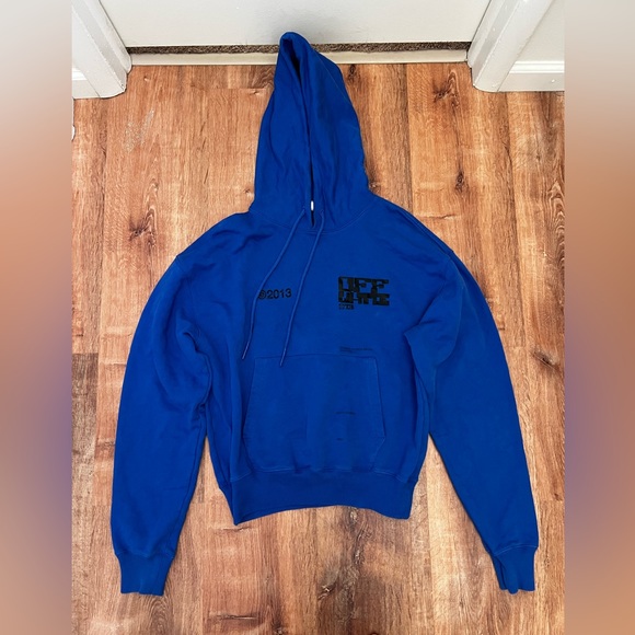 Off-White | Shirts | Blue Tech Marker Hoodie From Offwhite Size M | Poshmark